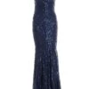 Navy Sequin Fishtail Maxi Dress -Outlet Clothyne Store 00100037463 ZM