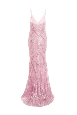 Pink Sequin Fishtail Maxi Dress -Outlet Clothyne Store 00100037464 ZB