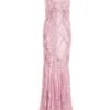 Pink Sequin Fishtail Maxi Dress