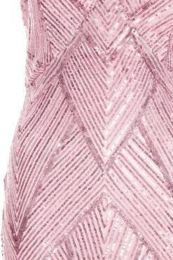 Pink Sequin Fishtail Maxi Dress -Outlet Clothyne Store 00100037464 ZS