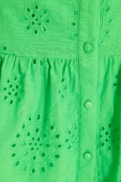 Green Embroidered Mini Shirt Dress 13 Green Embroidered Mini Shirt Dress -Outlet Clothyne Store 00100037475 ZS
