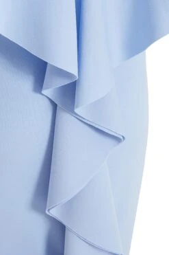 Light Blue Frill Bodycon Midi Dress -Outlet Clothyne Store 00100037495 ZS