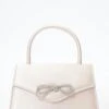 Champagne Satin Diamante Bow Mini Tote Bag -Outlet Clothyne Store 00100037507 ZM