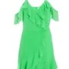 Green Chiffon Polka Dot Skater Dress -Outlet Clothyne Store 00100037557 ZM