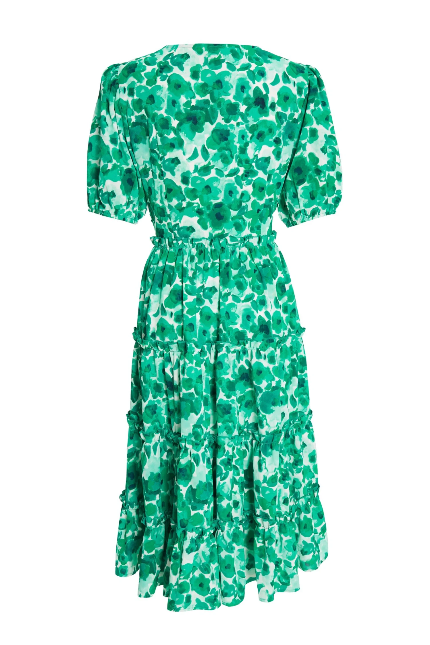 Green Floral Puff Sleeve Midi Dress 7 Green Floral Puff Sleeve Midi Dress - Image 5