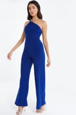 Royal Blue Palazzo Jumpsuit -Outlet Clothyne Store 00100037571 XS