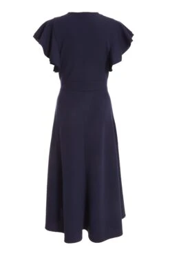 Navy Wrap Dip Hem Midi Dress -Outlet Clothyne Store 00100037578 ZB