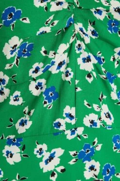 Green Floral Print Ruched Midi Dress 13 Green Floral Print Ruched Midi Dress -Outlet Clothyne Store 00100037630 ZS