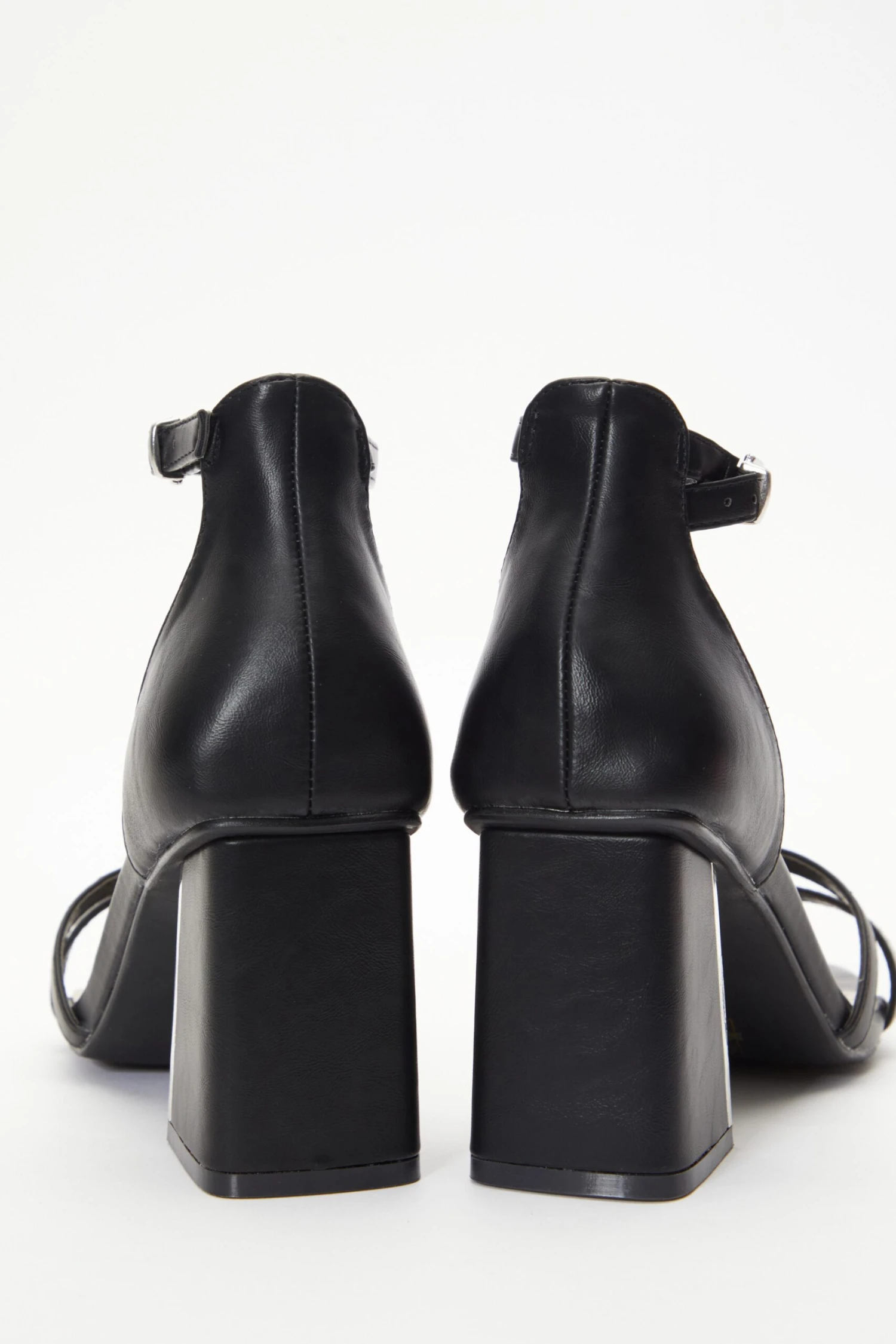 Wide Fit Black Asymmetric Strap Heeled Sandals 7 Wide Fit Black Asymmetric Strap Heeled Sandals - Image 5