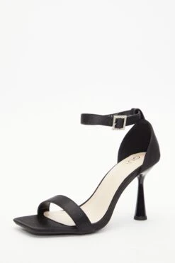 Wide Fit Black Heeled Sandals -Outlet Clothyne Store 00100037673 XB