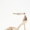 Wide Fit Gold Foil Diamante Court Heels