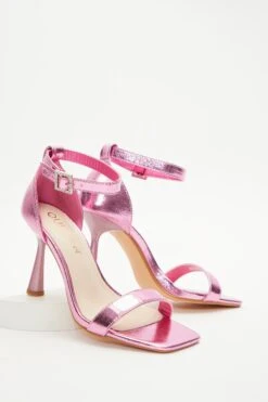 Wide Fit Pink Heeled Sandals -Outlet Clothyne Store 00100037676 XS