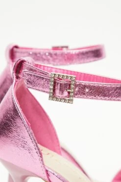 Wide Fit Pink Heeled Sandals -Outlet Clothyne Store 00100037676 ZB
