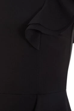 Petite Black One Shoulder Frill Midi Dress -Outlet Clothyne Store 00100037741 ZS