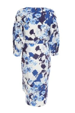 Navy Floral Wrap Midi Dress 12 Navy Floral Wrap Midi Dress -Outlet Clothyne Store 00100037771 ZB