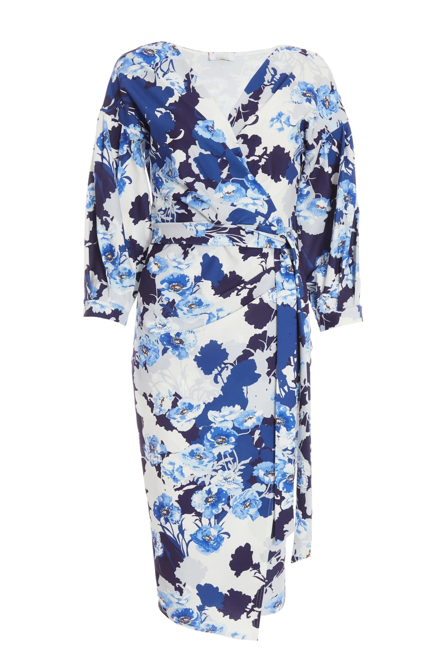 Navy Floral Wrap Midi Dress 3 Navy Floral Wrap Midi Dress