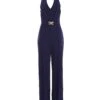 Navy Halter Neck Palazzo Jumpsuit -Outlet Clothyne Store 00100037802 ZM