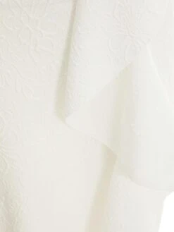 White Jacquard Frill Detail Midi Dress -Outlet Clothyne Store 00100037817 ZS