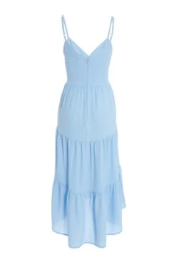 Light Blue Tiered Dip Hem Midi Dress 12 Light Blue Tiered Dip Hem Midi Dress -Outlet Clothyne Store 00100037839 ZB