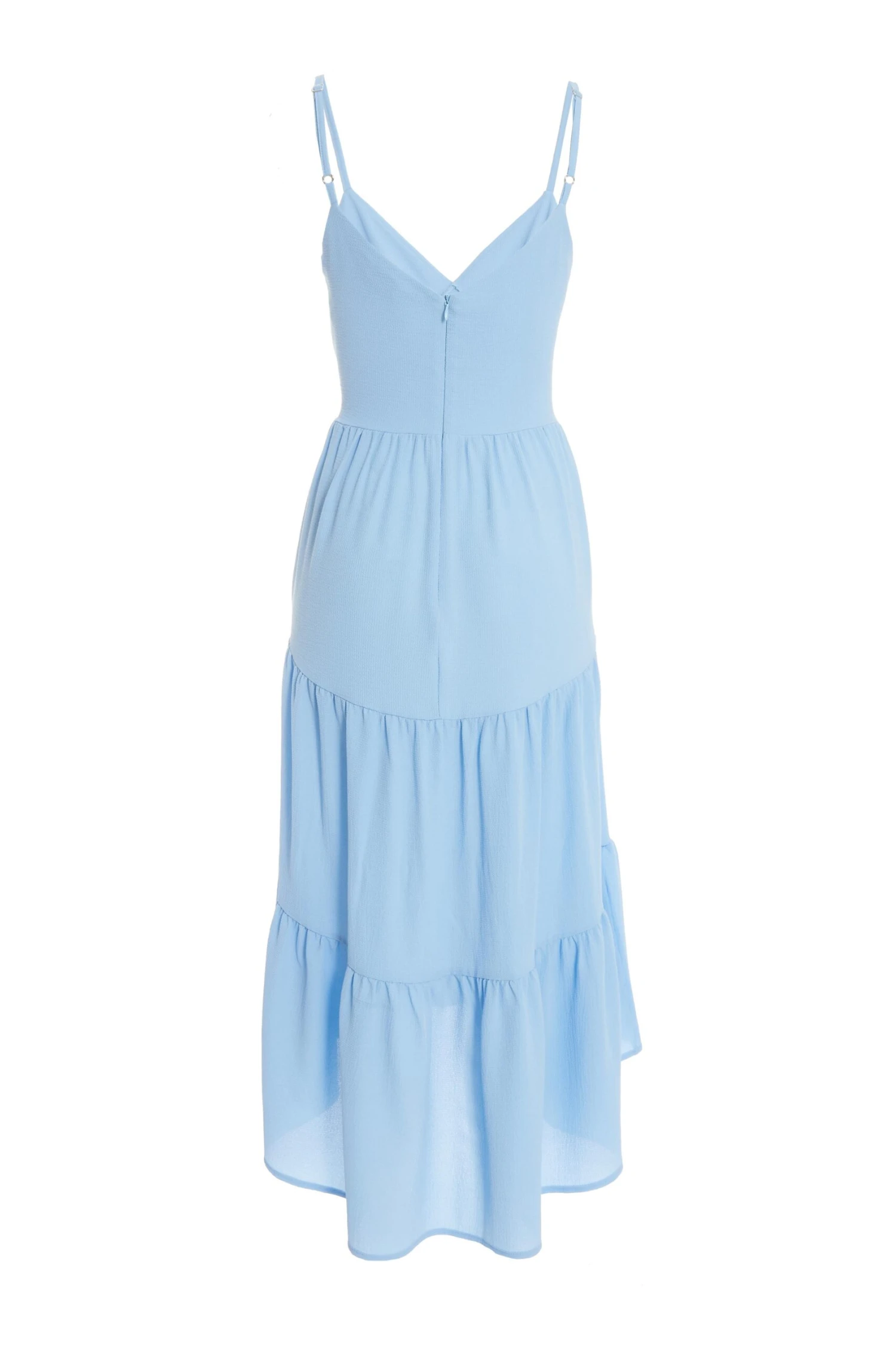 Light Blue Tiered Dip Hem Midi Dress 7 Light Blue Tiered Dip Hem Midi Dress - Image 5