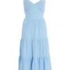 Light Blue Tiered Dip Hem Midi Dress 1 Light Blue Tiered Dip Hem Midi Dress -Outlet Clothyne Store 00100037839 ZM