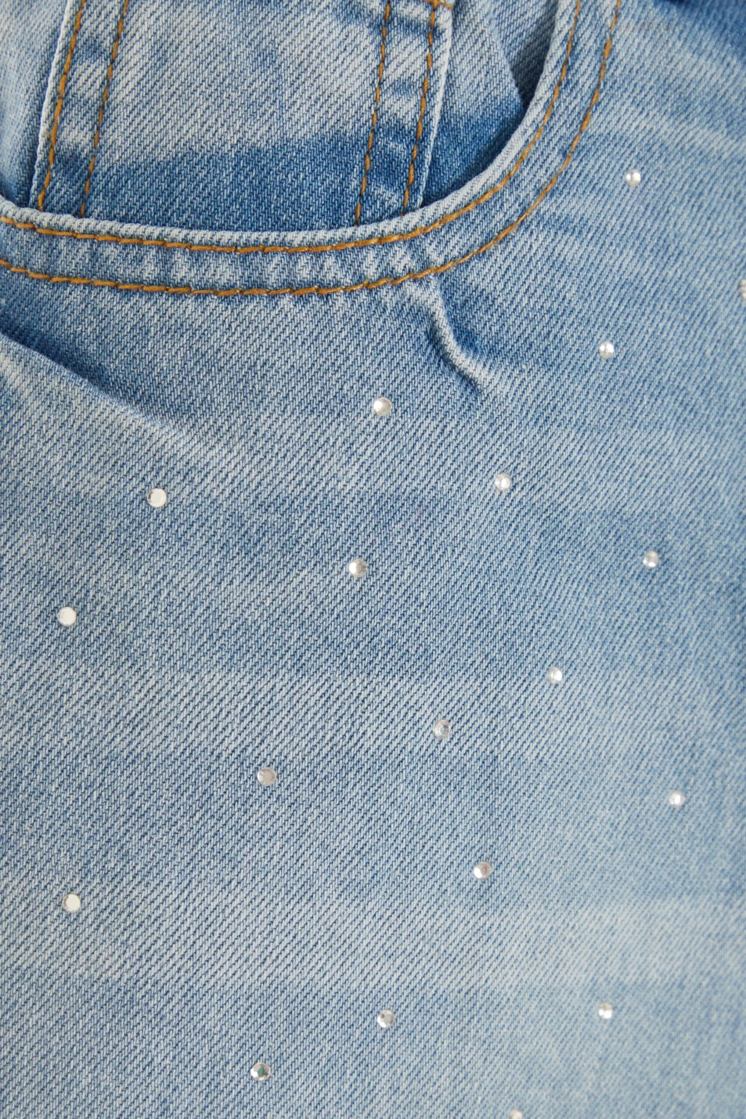 Light Blue Denim Diamante Shorts 8 Light Blue Denim Diamante Shorts - Image 6