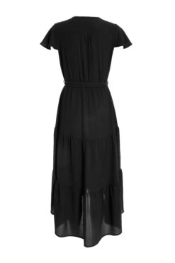 Black Tiered Dip Hem Midi Dress 11 Black Tiered Dip Hem Midi Dress -Outlet Clothyne Store 00100037866 ZB