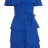 Royal Blue Tiered Bardot Mini Dress -Outlet Clothyne Store 00100037867 ZM