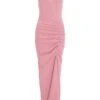 Pink Ruched Maxi Dress -Outlet Clothyne Store 00100037896 ZM