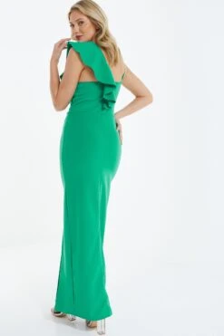 Green Frill Maxi Dress -Outlet Clothyne Store 00100037900 XB