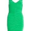 Green Ruched Bodycon Mini Dress -Outlet Clothyne Store 00100037903 ZM