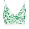 Green Tropical Print Crop Top -Outlet Clothyne Store 00100037907 ZM