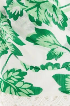 Green Tropical Print Crop Top -Outlet Clothyne Store 00100037907 ZS