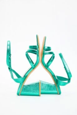 Aqua Cross Strap Block Heeled Sandals 11 Aqua Cross Strap Block Heeled Sandals -Outlet Clothyne Store 00100037923 XS