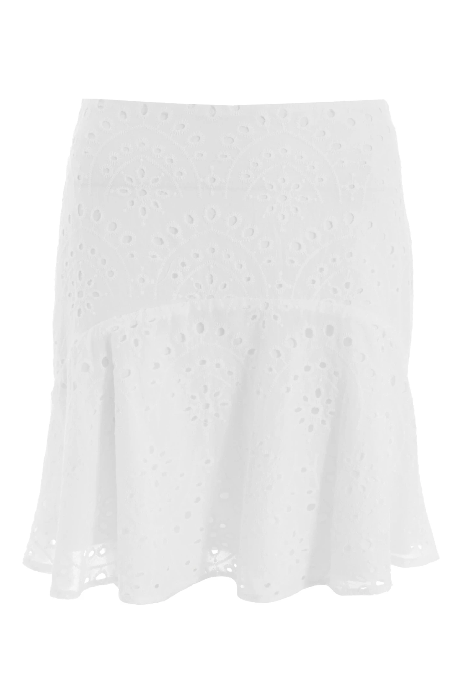 White Broderie Flip Mini Skirt 3 White Broderie Flip Mini Skirt