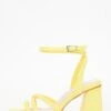 Yellow Cross Strap Block Heeled Sandals -Outlet Clothyne Store 00100037981 ZM