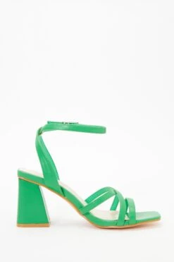 Green Cross Strap Block Heeled Sandals -Outlet Clothyne Store 00100037982 ZS