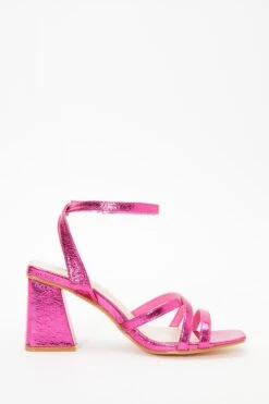 Pink Cross Strap Block Heeled Sandals 13 Pink Cross Strap Block Heeled Sandals -Outlet Clothyne Store 00100037983 ZS