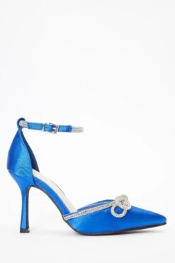 Royal Blue Diamante Bow Court Heels -Outlet Clothyne Store 00100037991 XM