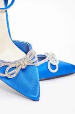 Royal Blue Diamante Bow Court Heels -Outlet Clothyne Store 00100037991 ZB