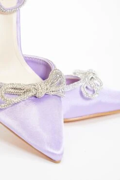 Lilac Diamante Bow Court Heels -Outlet Clothyne Store 00100037992 ZB