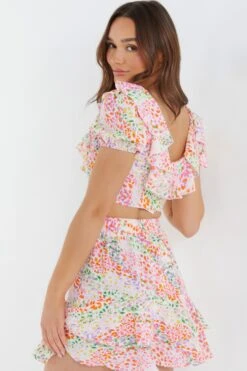 Multicoloured Animal Print Crop Top -Outlet Clothyne Store 00100038008 XB