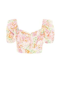 Multicoloured Animal Print Crop Top -Outlet Clothyne Store 00100038008 ZB