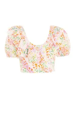 Multicoloured Animal Print Crop Top