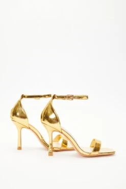 Gold Foil Heeled Sandals -Outlet Clothyne Store 00100038014 XS