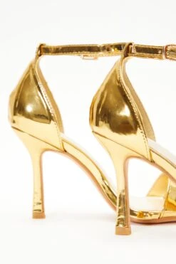 Gold Foil Heeled Sandals -Outlet Clothyne Store 00100038014 ZB