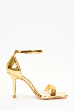 Gold Foil Heeled Sandals -Outlet Clothyne Store 00100038014 ZS
