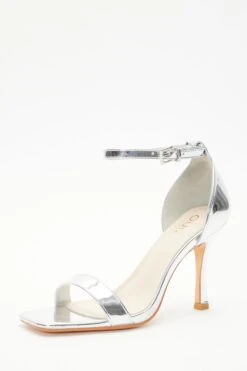 Silver Foil Heeled Sandals -Outlet Clothyne Store 00100038015 XB