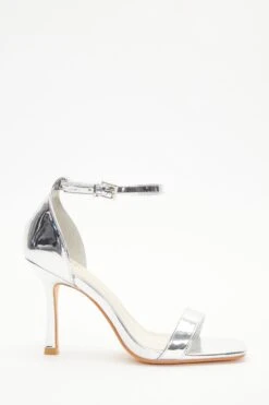 Silver Foil Heeled Sandals -Outlet Clothyne Store 00100038015 XM