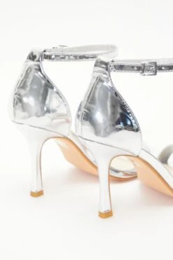 Silver Foil Heeled Sandals -Outlet Clothyne Store 00100038015 ZB